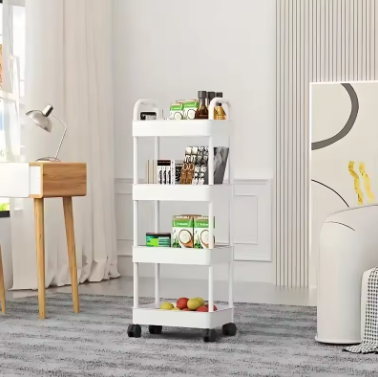 Carrito de Almacenamiento Rodante Blanco Multifuncional — Organización con Estilo